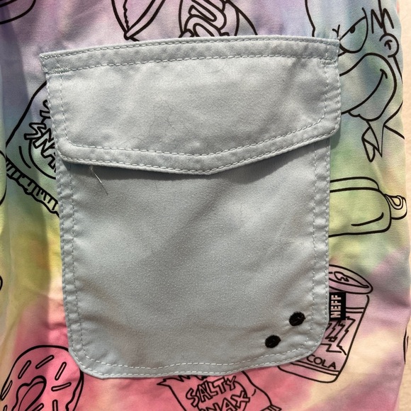 Neff X The Simpsons Homer Tie Dye Swim Shorts Swim Trunks Board Shorts Pool - Picture 10 of 11